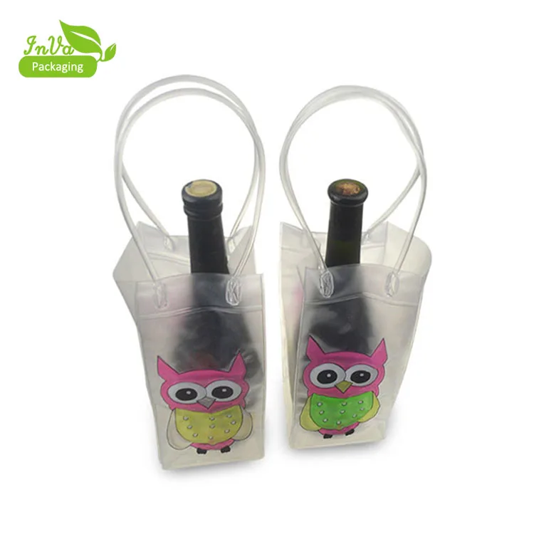clear plastic pvc wine bottle ice cooler bag wine plastic bag