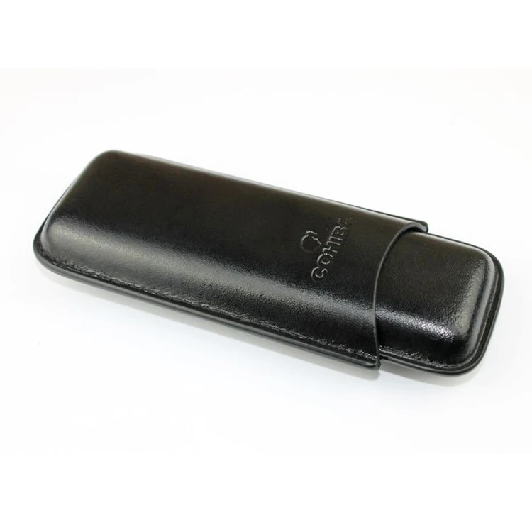 Custom 2-Finger PU Leather Cigar Case Humidor Travel Holder