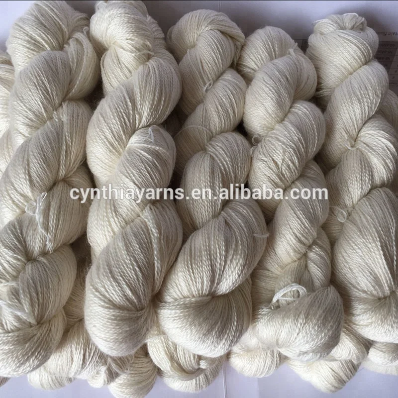 Пряжа Cynthia, неокрашенные кружева, оптовая продажа, шелковая шерстяная пряжа