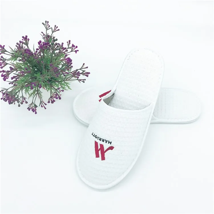 
Embroidery Hotel Waffle Slipper Disposable Slippers for Hotel Guests Slipper 