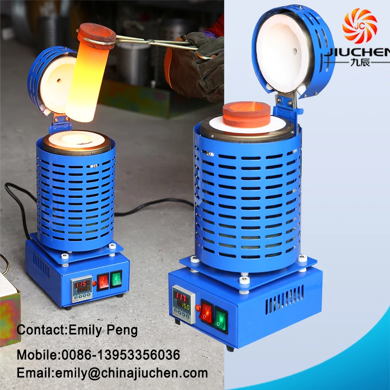 220V 3KG JC Vertical Type Small Melting Furnace for Melting Gold Silver Copper