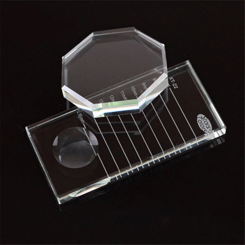 Crystal Tray Glass Eye Lash Stand Pallet Glue Pallet Eyelash Acrylic Eyelash Holder Eyelash Extension Tile