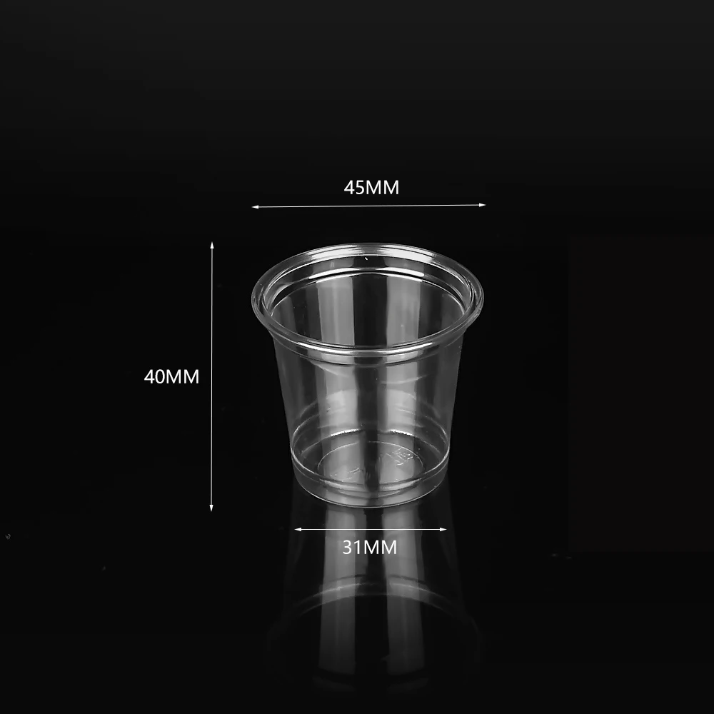 
Disposable 1oz Biodegradable Mini PLA Portion Cup With Flat Lid 30ml Plastic Tasting Cup 