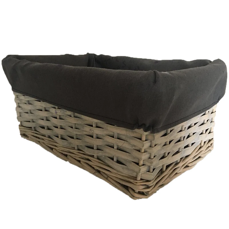 Wholesale Woven Wicker Laundry Basket With Lids Lining Handmade Sundries Clothes Set4 Bedroom