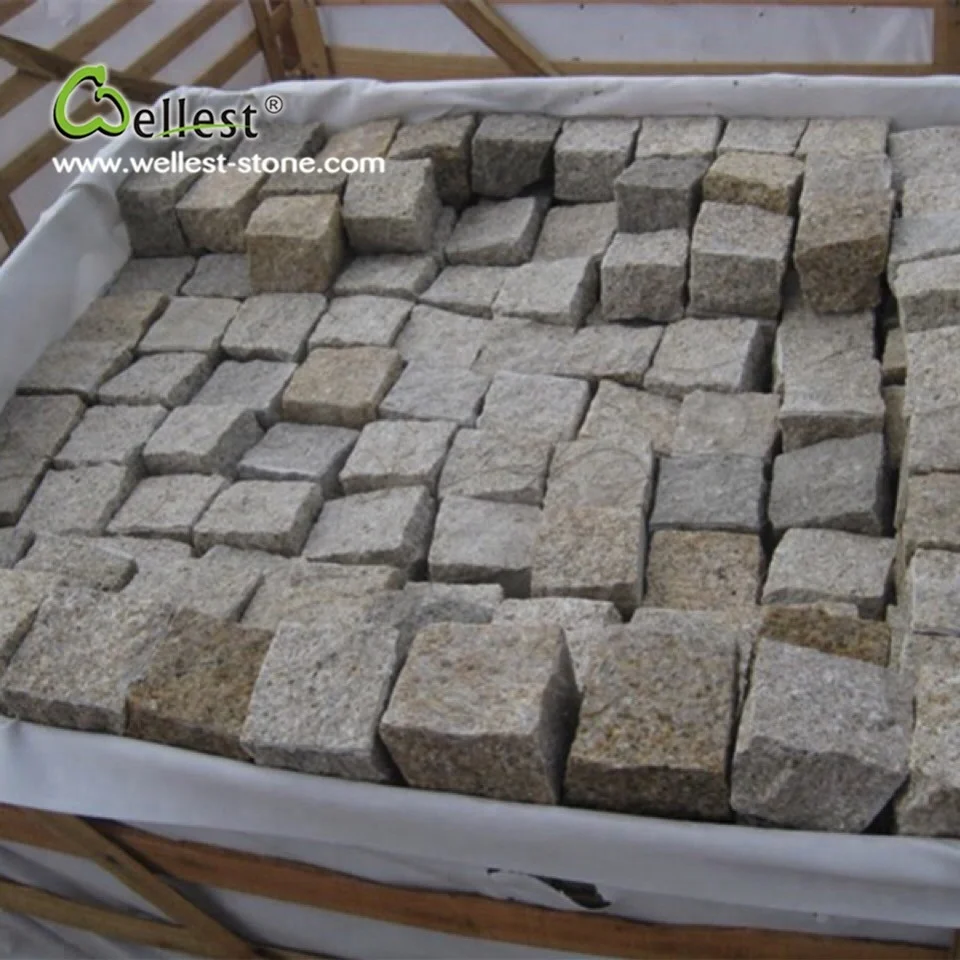 Wholesale yellow granite pavers driveway paving stones