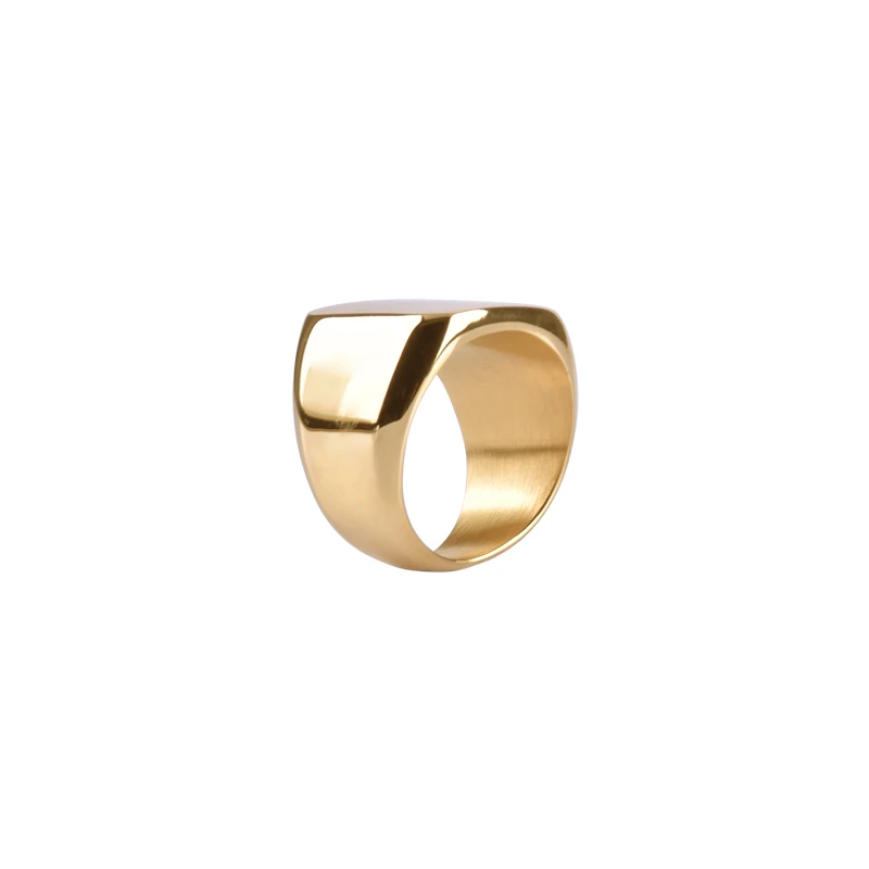 Wholesale Custom High Polished Gold Plated Blank Signet Men Ring