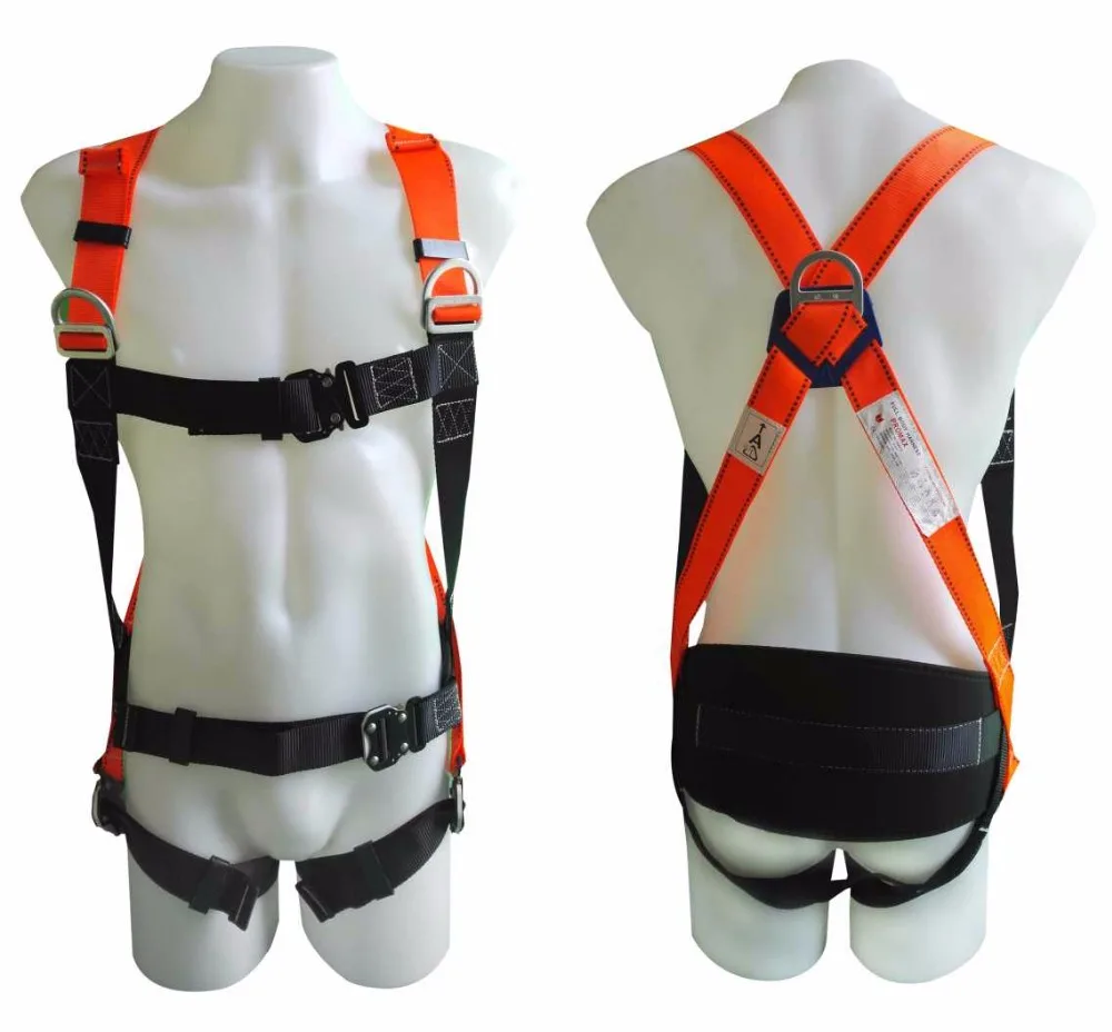 Full Body Harness with Energy Absorber Double Lanyard with Scaff Hook