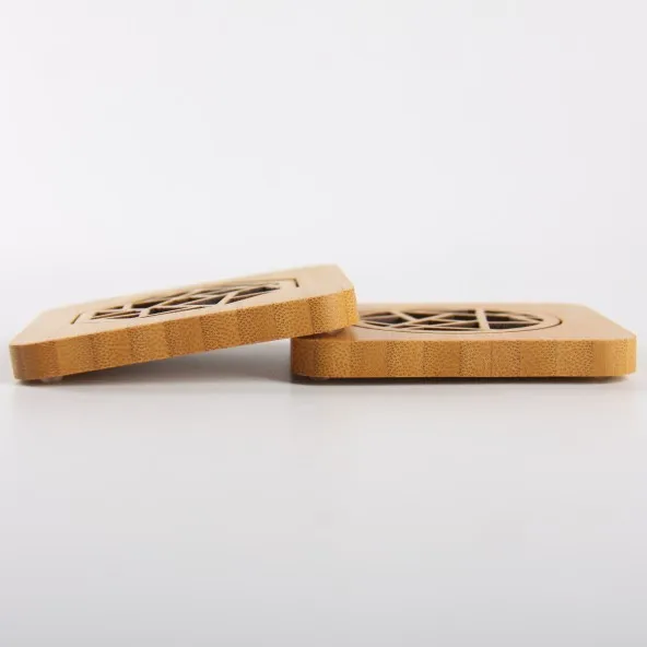 Promotional custom wooden coaster square wood bamboo coasters