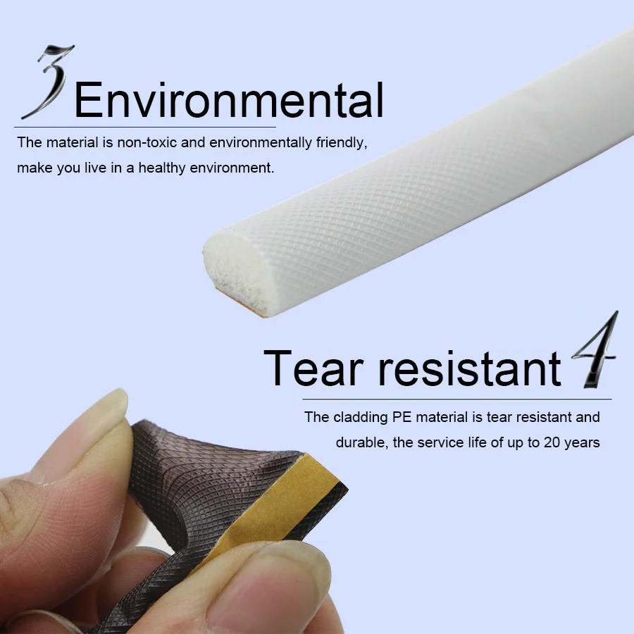 V 03 Self Adhesive PU Foam Tape Cladding C Type Flexible Door Window Seal Sealing Strip Anti Collision Dust proof Weatherstrip