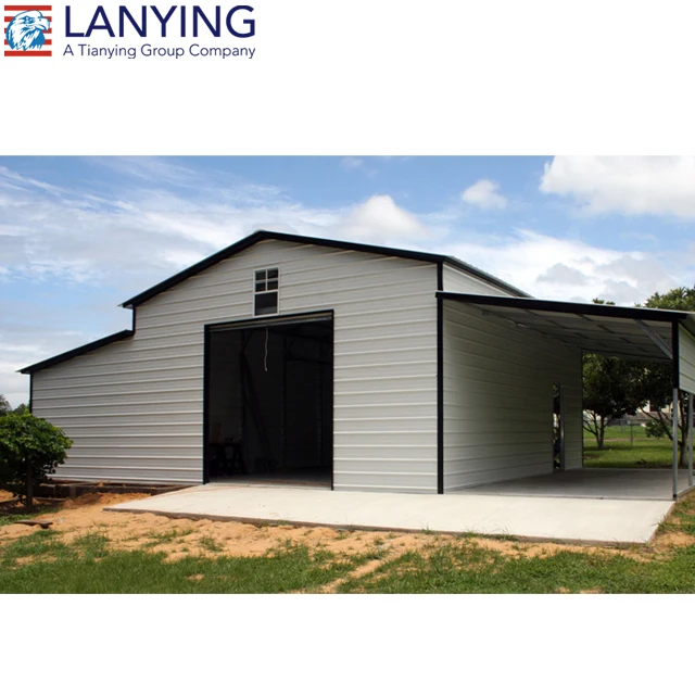 Prefabricated steel metal frame storage shed