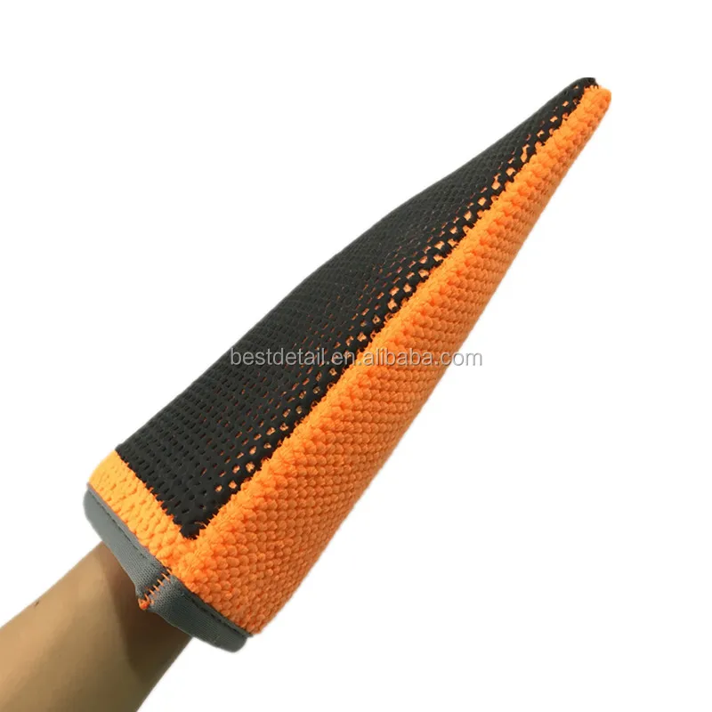 14 x 20 cm New Upgrade Version Car Care Orange Surface Paint Cleansing Wash Microfiber Auto Detailing Car Clay Mitt in box