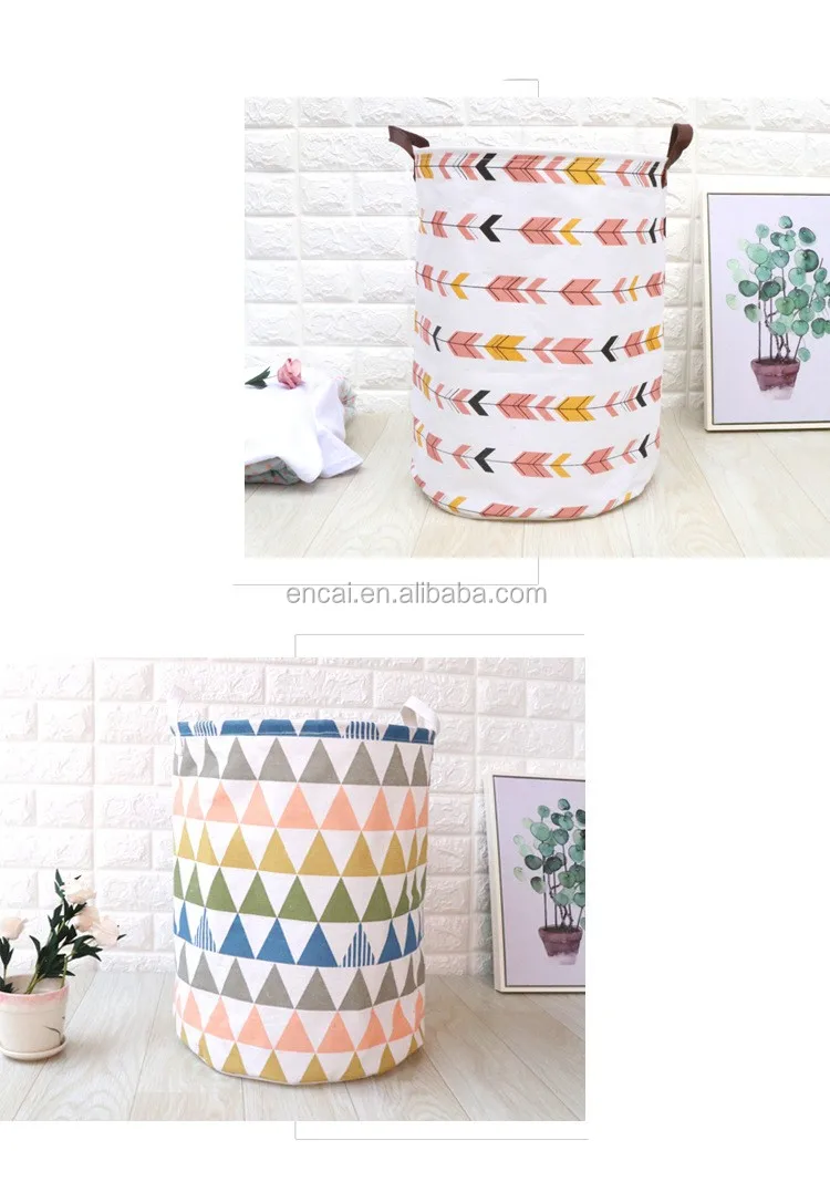 Encai Collapsible Toy Storage Basket Waterproof Nordic Style Dirty Clothes Laundry Baskets