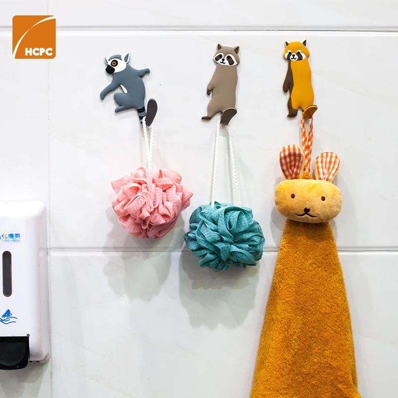 Self adhesive 3D PVC Lovely Cat Refrigerator with Tail Hook, Kitchen Decor Hanger,Office Whiteboard Stickers, Key Holder