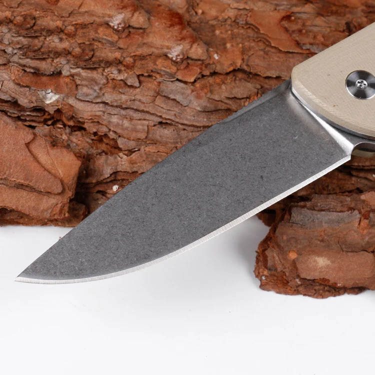 
Stainless steel pocket folding knife outdoor camping knife with G10 handle 