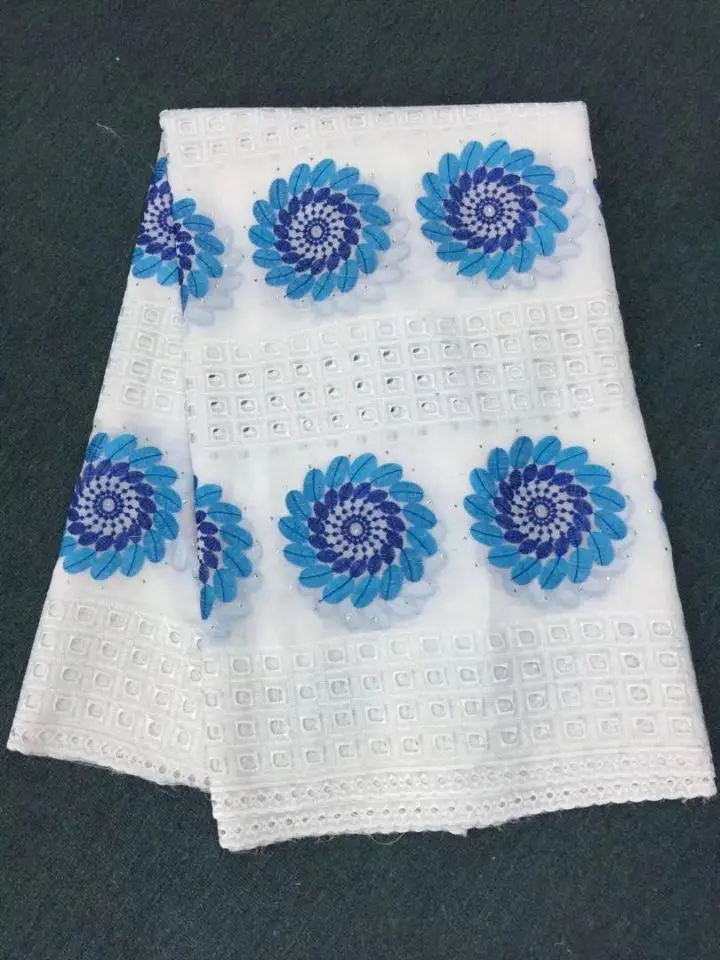 Queency Wholesale Indian Cotton Voile Fabric With Cutwork Embroidery Swiss Voile Lace