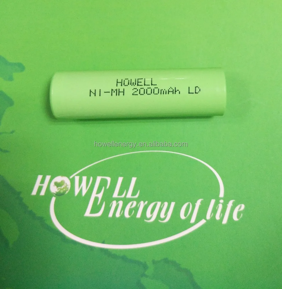 Lipo Battery Howell AA 2000mAh nimh 1.2V rechargeable NiMH battery for solar panel from China factory