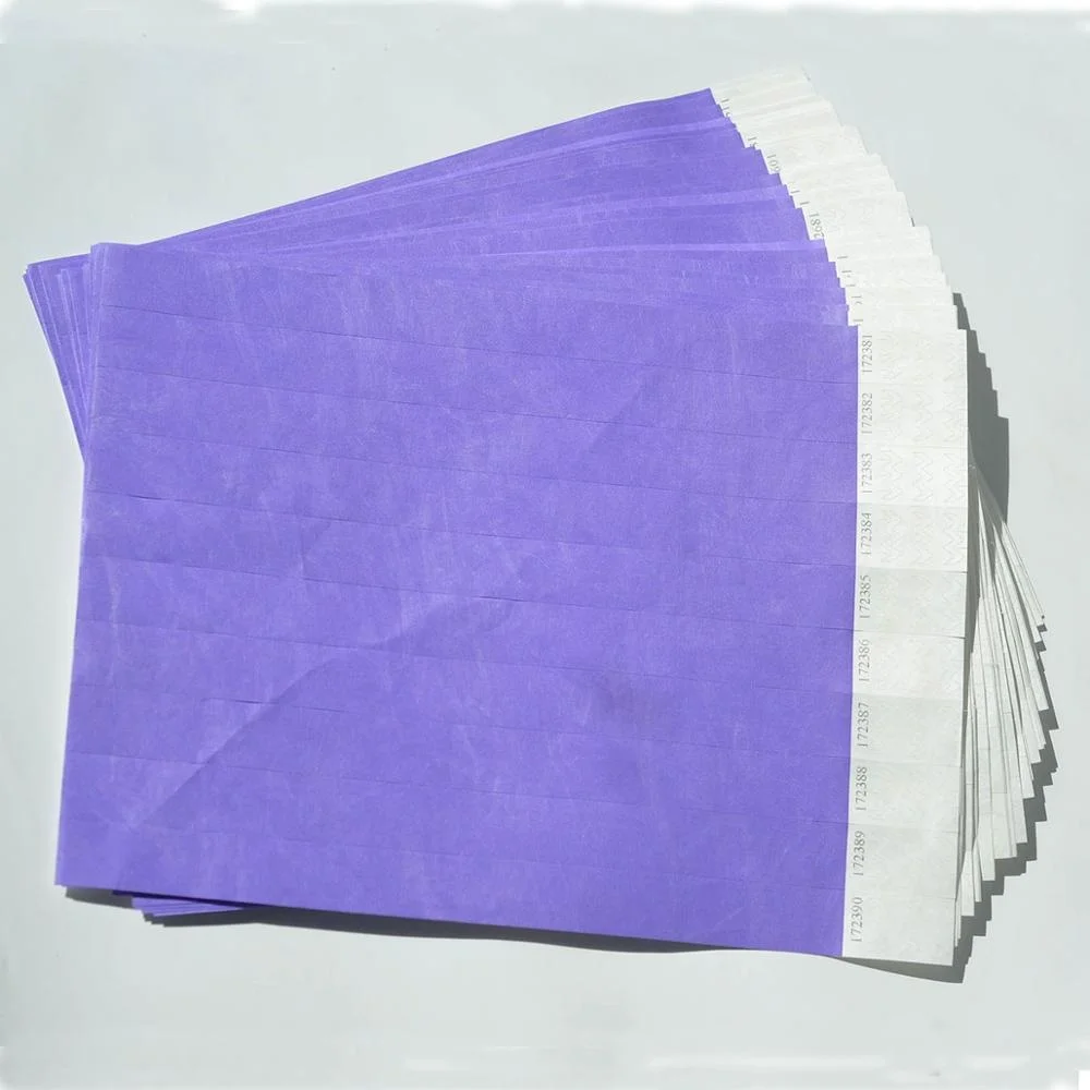 Custom logo single use kids tyvek ID wristband with series number for club