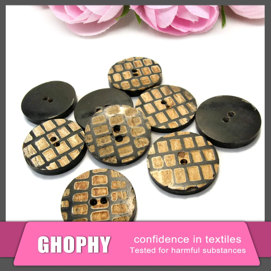 Custom buttons, buffalo horn bone button for clothes