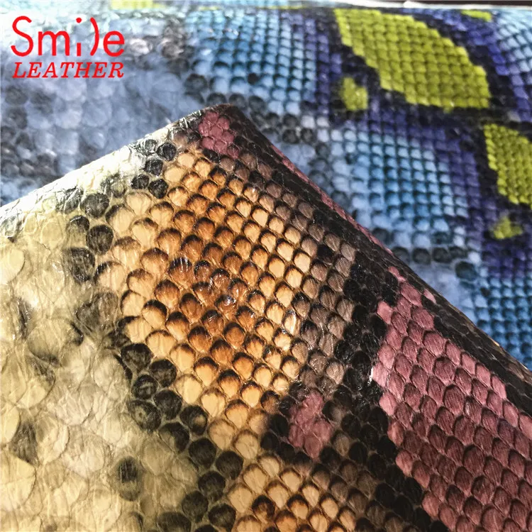 Fashion Snake Synthetic PVC PU Artificial Leather Used Bags Shoes Sofa Garment Top Quality