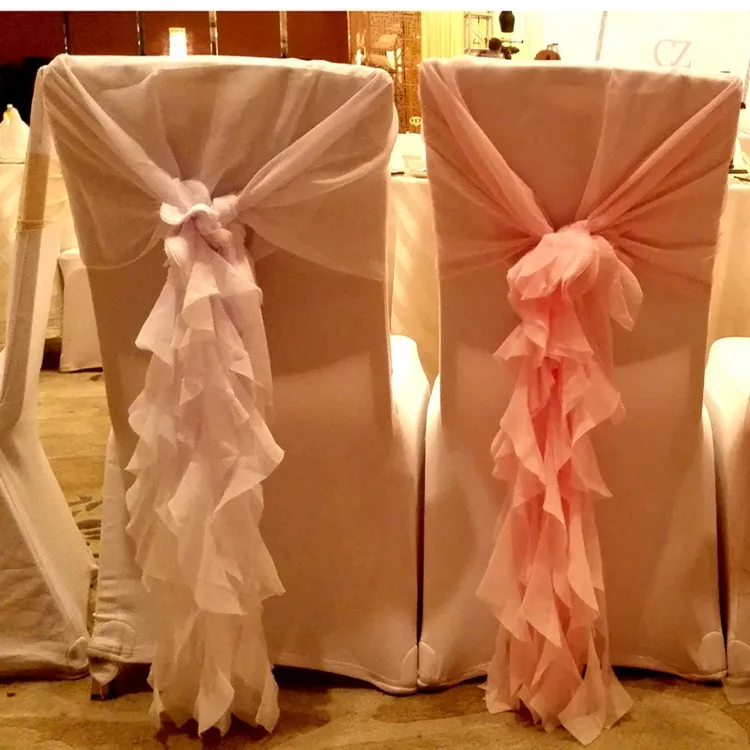 
cheap red chiffon hood and organza chair covers for wedding / party from china 