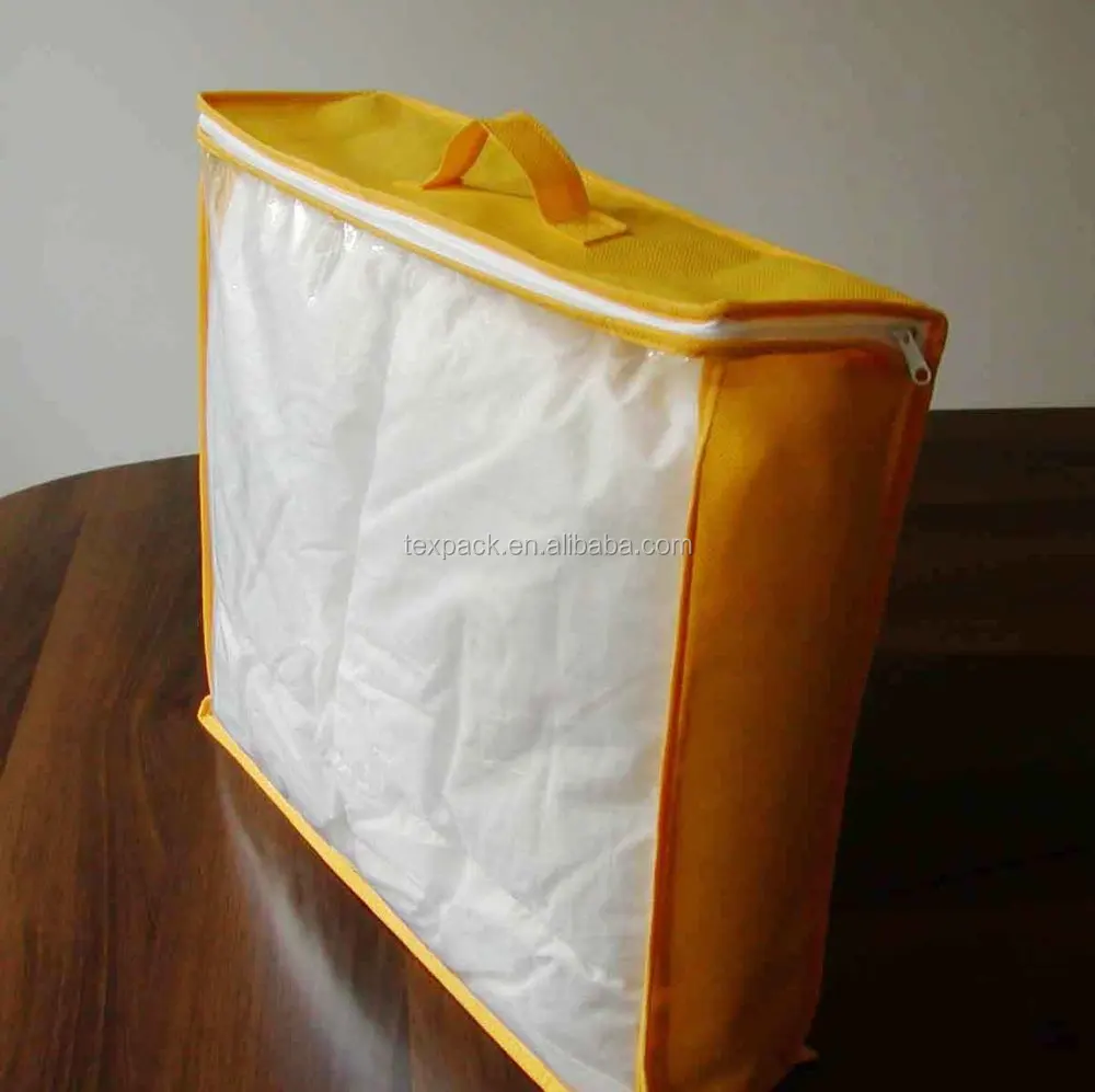 Texpack OEM High Quality Clear PVC PE Non Woven Bedding Set Packaging Zipper Bag