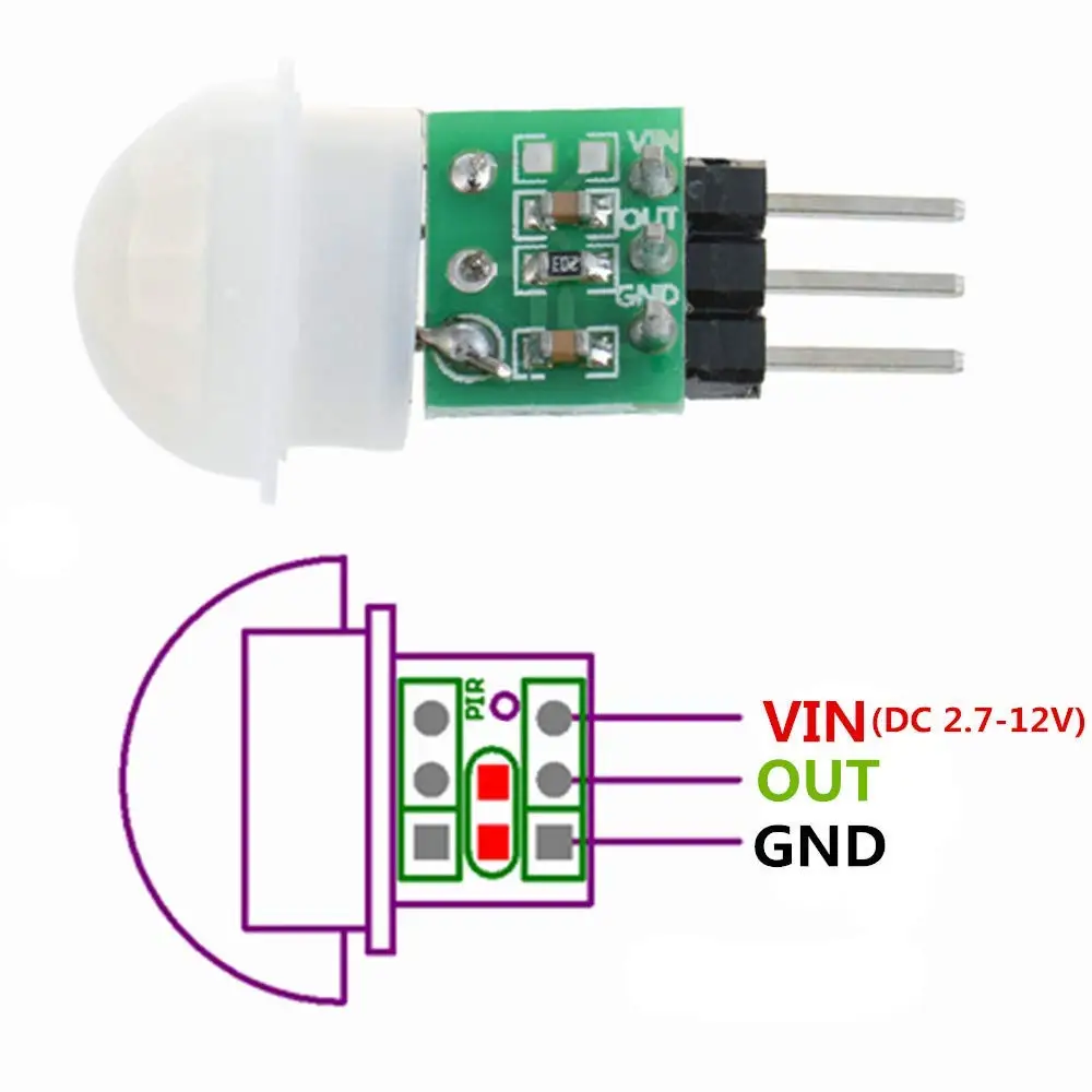 HC-SR312 Mini IR Pyroelectric Infrared PIR Motion Human Sensor Automatic Detector Module AM312 Sensor DC 2.7 to 12V