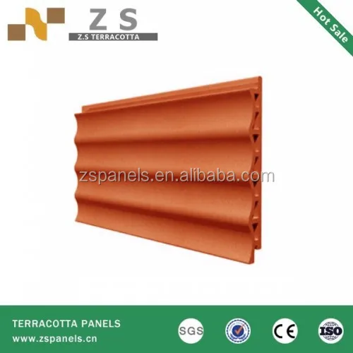 Clay facade terracotta panel, decorative wall terracotta panel, exterior wall terracotta