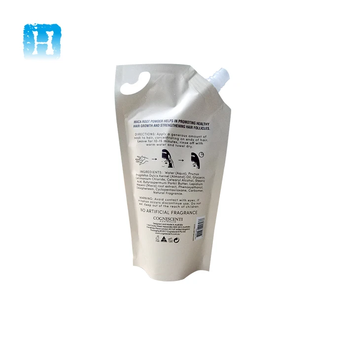 Brown Corner Spout Bag / White Matte Stand Up Liquid Soap Packaging Pouch With Spout