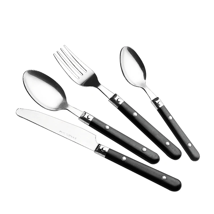 
16pcs/24pcs Plastic handle Stainless steel cutlery set for American market 