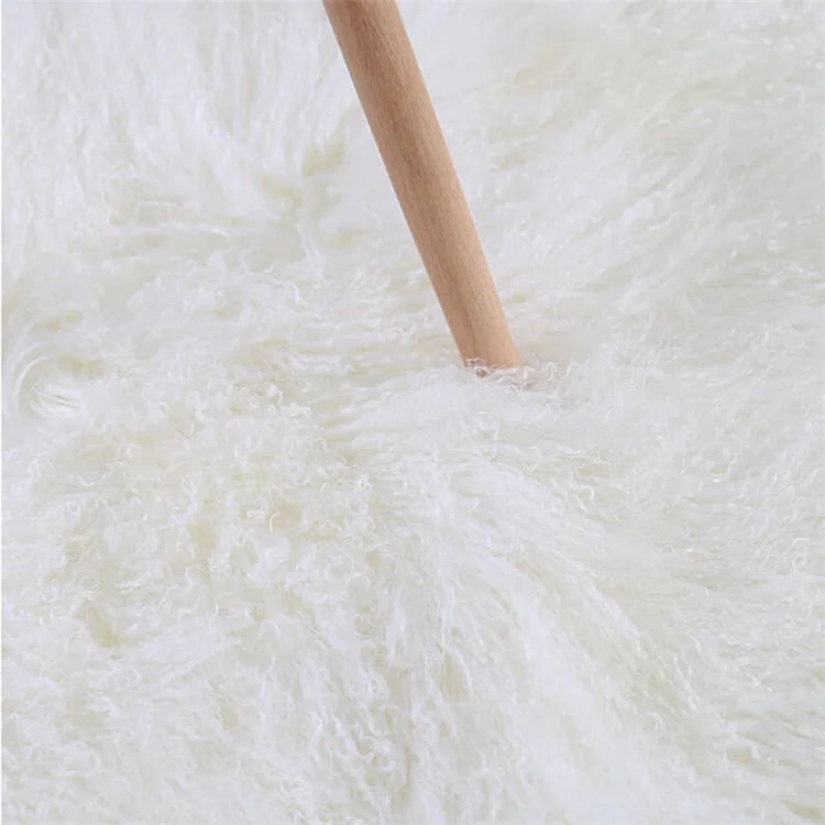China factory pure white fleece wool blanket mongolian tibetan sheepskin lambskin plates
