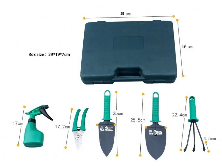 wholesale outdoor mini hand tools set 5 pcs multifunction women garden tool set with bag