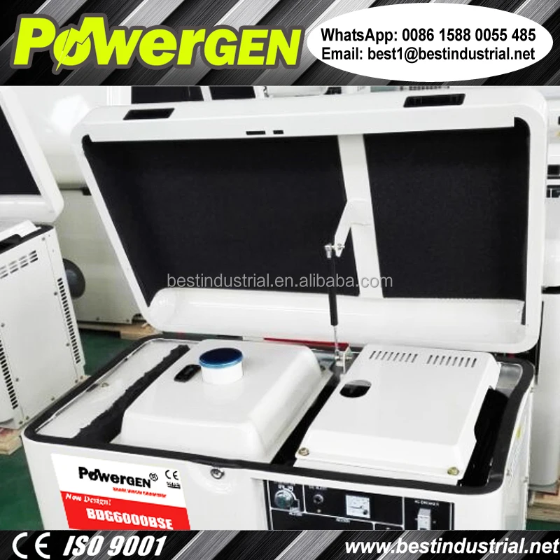 Newly Designed!!! Factory Direct Sale POWERGEN 50Hz/60Hz Silent Type Small Portable Diesel Generator 5000W with Cooling Fan