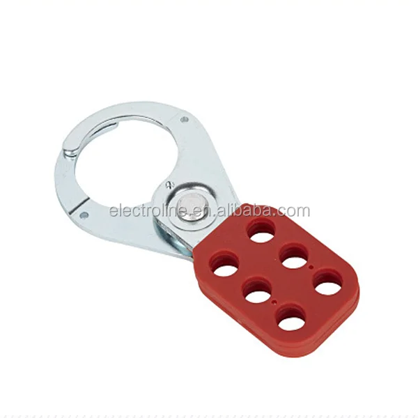 Wholesale made Lockey Red tagout Proof Locks 6 Holes Steel Safety Lockout Hasp 25MM & 38MM