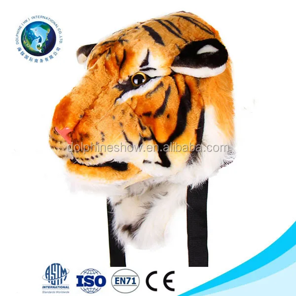 Custom Tiger Head Backpack Cheap Plush Manufacture Teenager Animal Bag Stuffed School Backpack