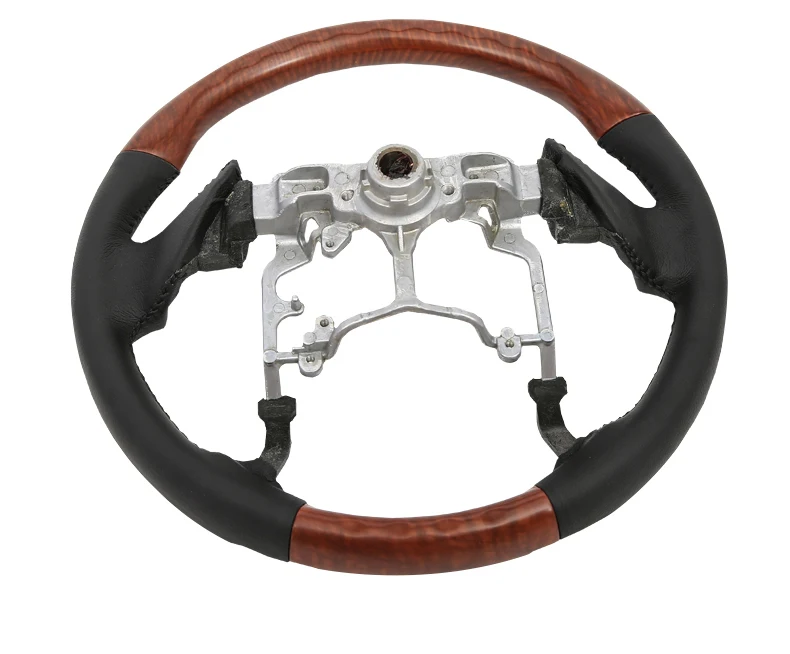 Aluminum Alloy Steering Wheel With Wooden For Toyota Land Cruiser PradoLC150 Accessories 2010-2017
