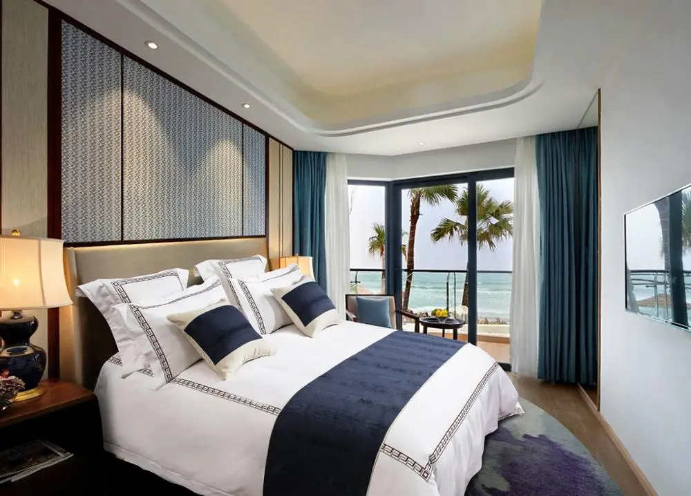 Luxury Bed Throws and Bed Runners for Hotel Bedding Set Adult Woven 40 Environment Friendly Printed  3 Pcs Scenic 128x68