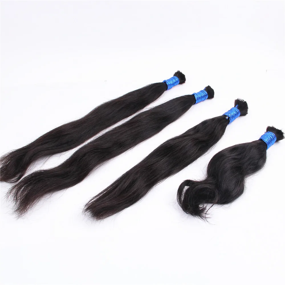10A Virgin Raw Unprocessed Indian Human Hair Bulk Without Weft