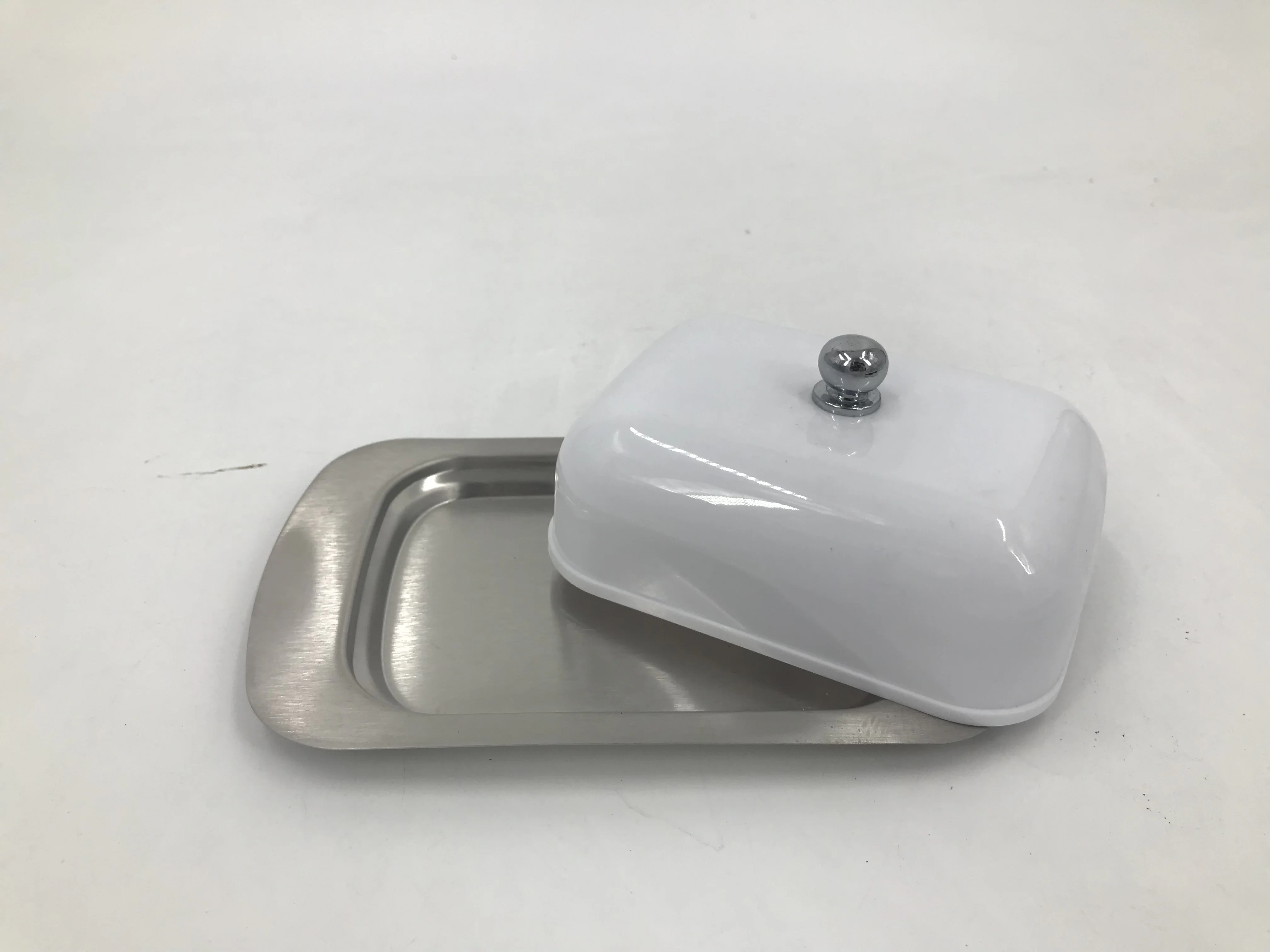European style hotel Restaurant dessert plate With lid stainless steel butter dish(AWK504)