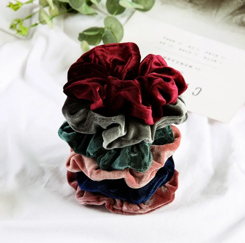 Custom Wholesale Amazon Hot Style Fashion Colors Velvet Hair Scrunchie