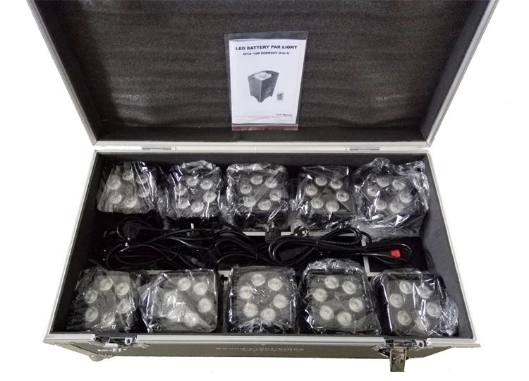 6x12W RGBWA UV 6in1 Wifi Mobile Phone Control LED Stage Uplight Wireless DMX Rechargeable Battery Powered Par Light