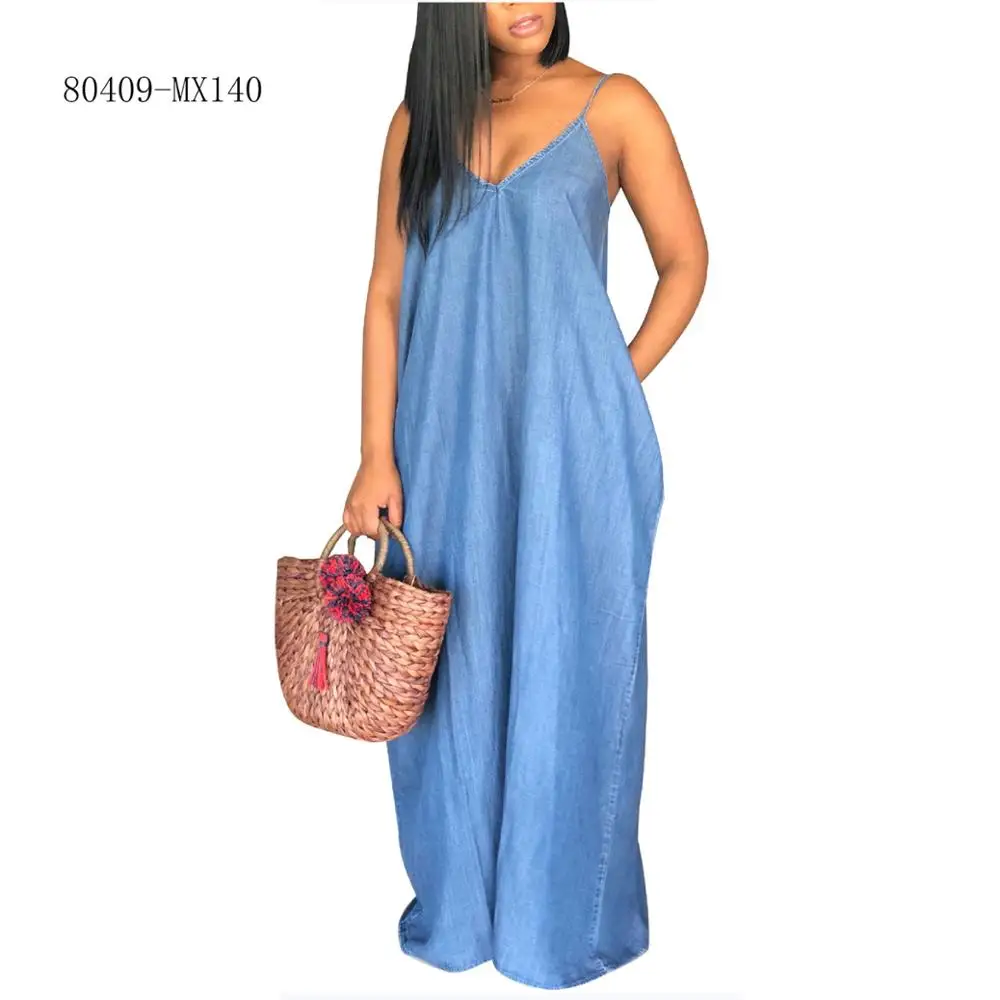 80409-MX140 simple desgin women maxi sleeveless casual dress