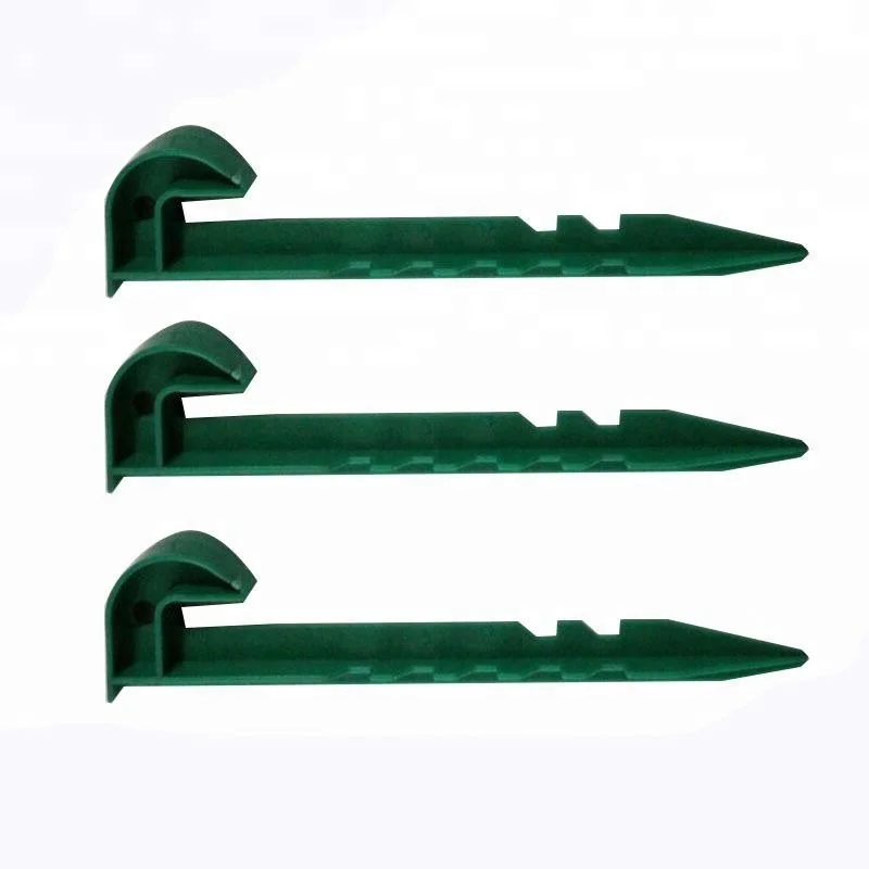 CE RoHS 20CM Green Plastic Nail Pegs For Garden Fxing Ground Cover