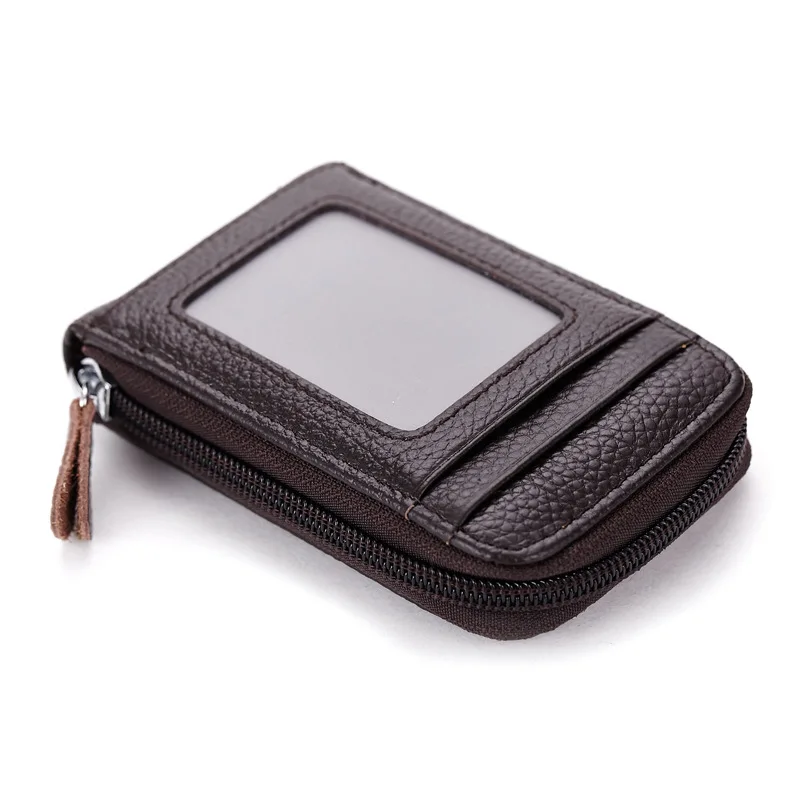 Large Capacity unisex Wallet Purse  Leather Credit Card Holder Case with Zipper