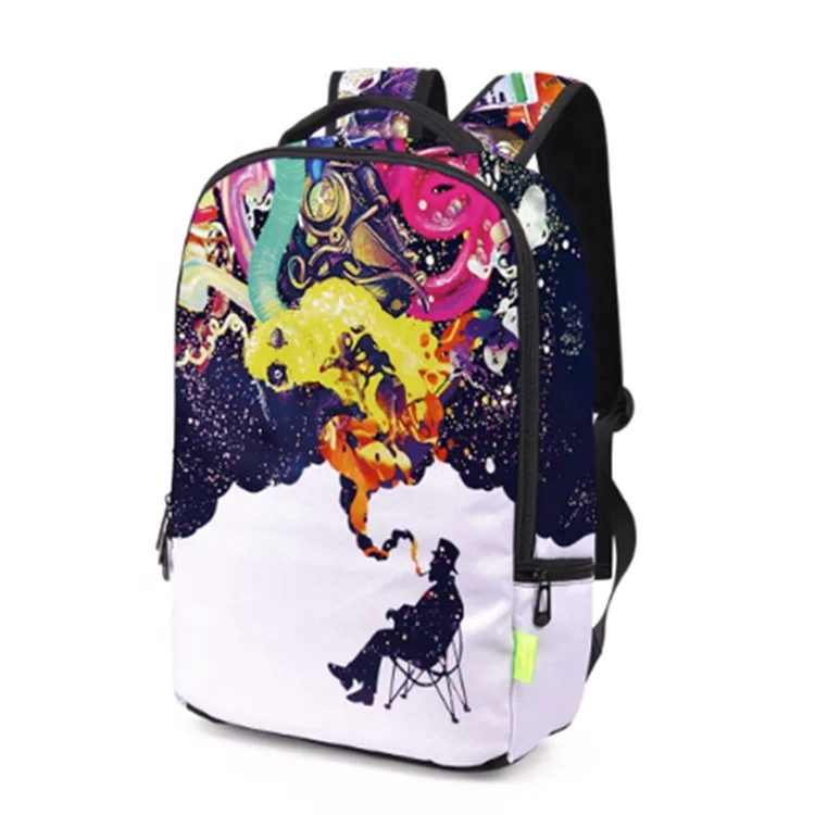 Colorful Travel Backpack Trend 3D Splash Ink Graffiti Creative College Students School Backpack