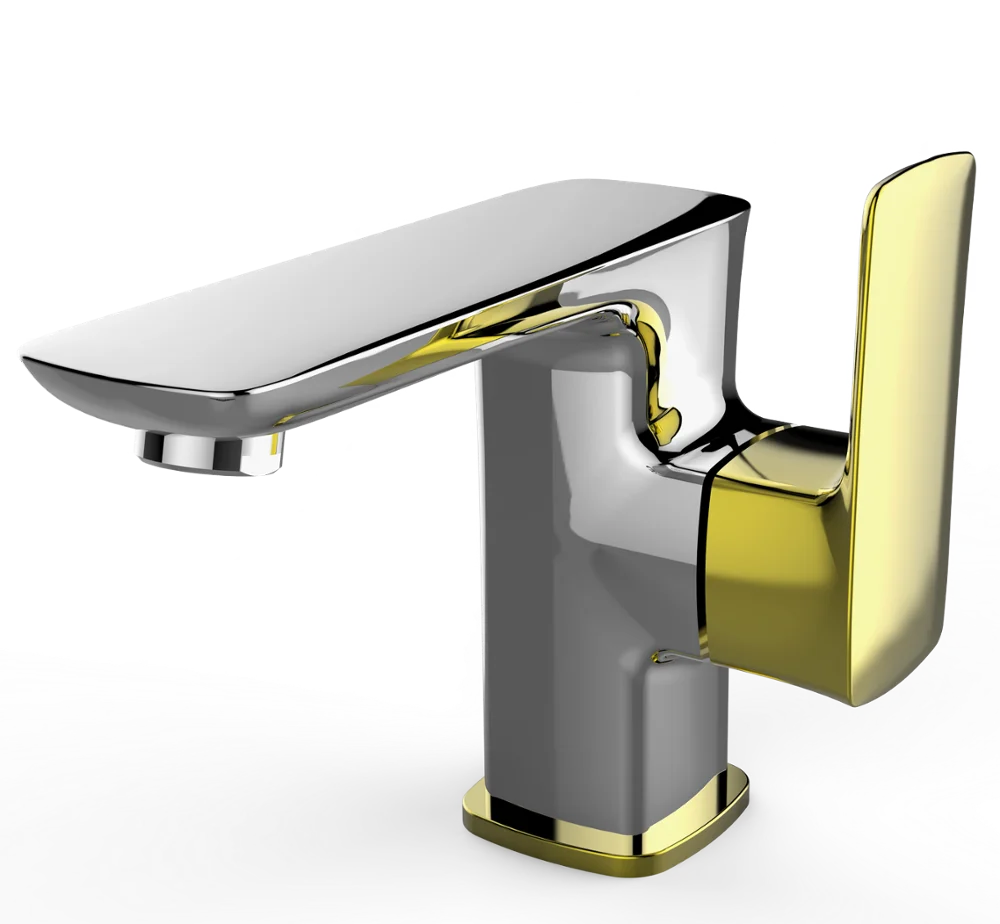 
China ANNWA High Quality Gold And Chrome Plate Bathroom Washbasin Faucet Mixer N11CM657 