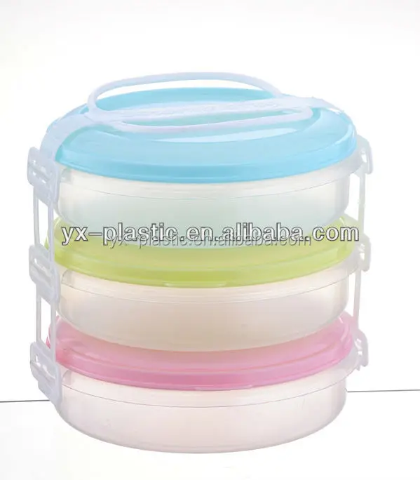 Plastic 4 Compartment Lunch Box with Divider for Food Container