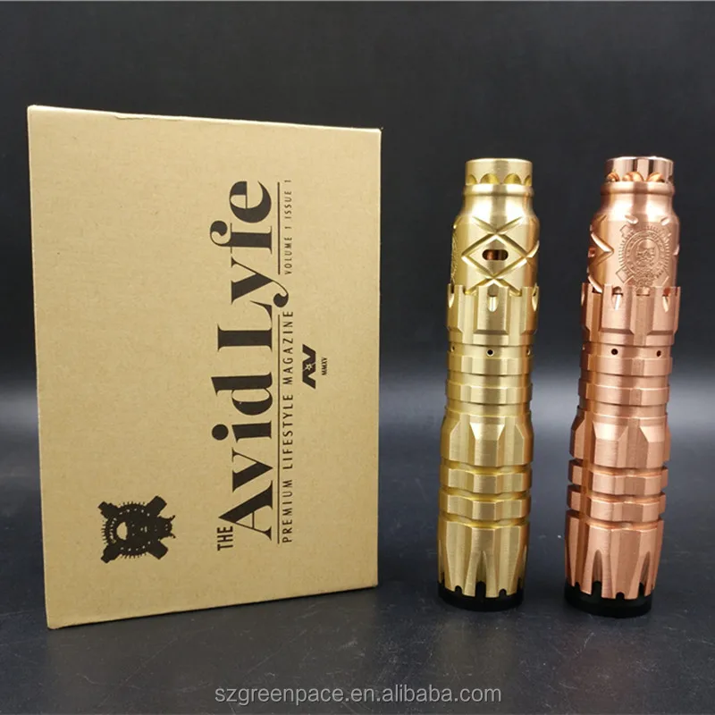 2018 Лидер продаж, трубка мод avid lyfe, стиль Dimple Gyre mech mod, красочная медь, латунь, оптовая продажа