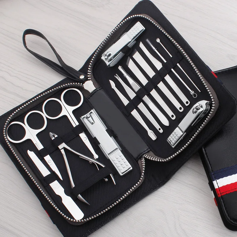 Professional salon spa manicure pedicure tools girls grooming kit finger nail clipper set