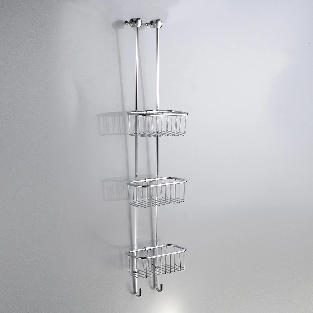 
Modern wall mounted bathroom shelves 3 tier metal fruit basket shower basket shampoo rack for bathroom 