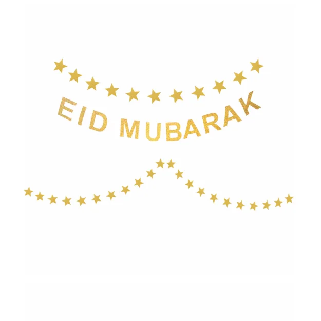 Amazon Hot Sales Party Supplies Ramadan Decoration Banner Eid Mubarak Decoration Fiesta Party Supplies